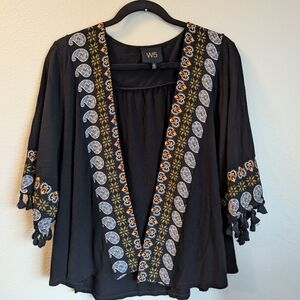 W5 Boho Embroidery Style Cardigan Size S